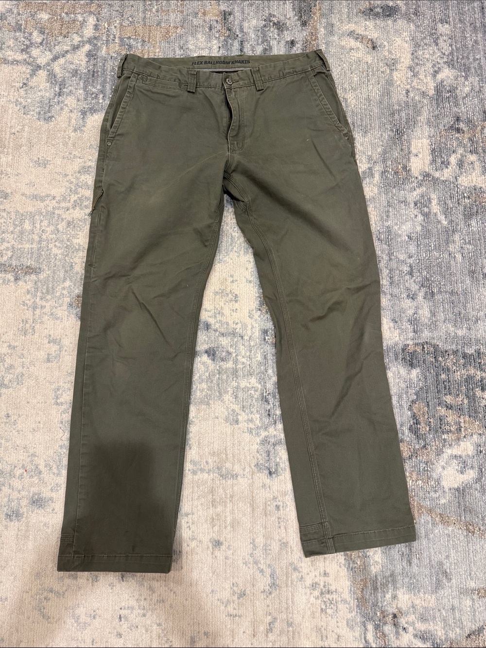 Duluth Trading Co Olive Straight-Leg Chinos